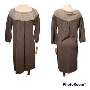 DKNY knit dress with beads on the chest midi dress size Medium